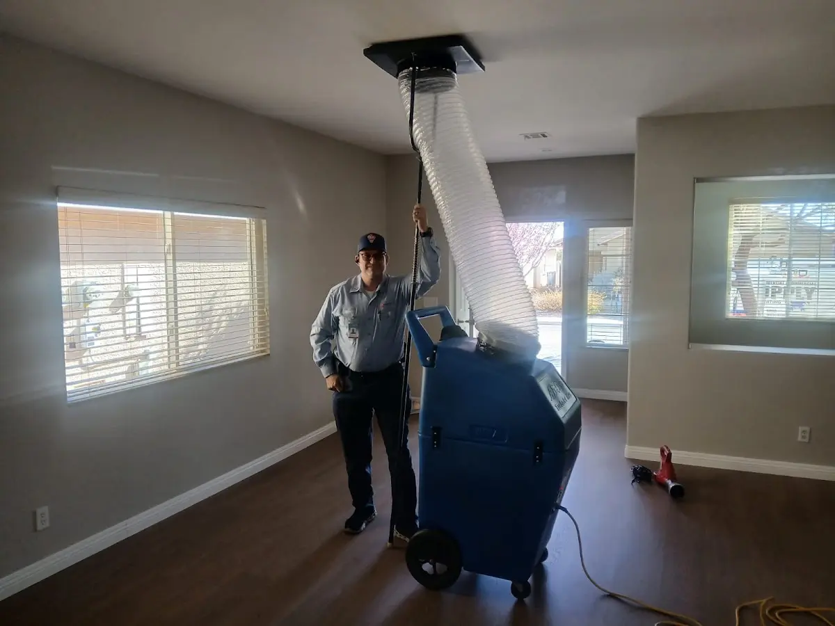 Professional Dryer Vent Cleaning work inside a Mack home